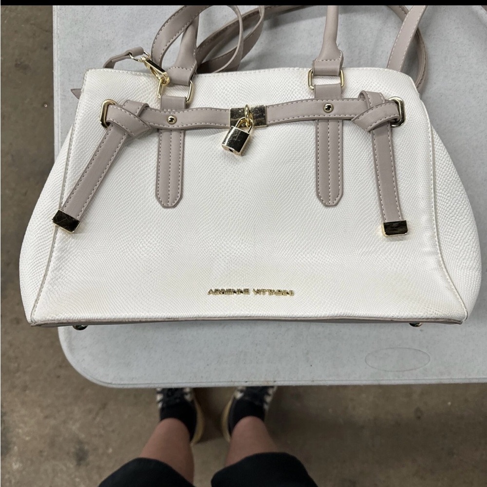 Armani Exchange Cream and Tan Satchel